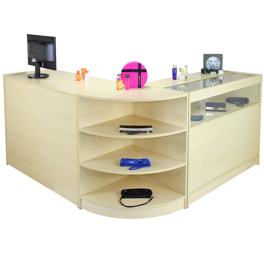 Q-Rax Zenith Set 3 Banconi da Negozio Acero Laminato