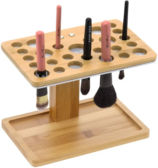 Jackcube Design Makeup portapennelli bambù 26 fori pieghevole