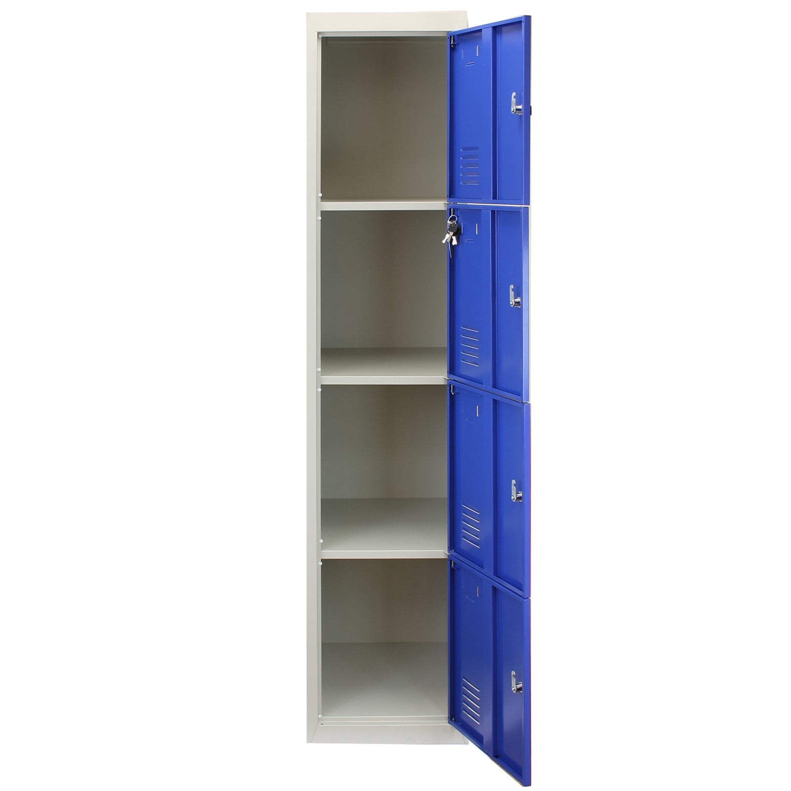 Q-Rax Armadietto 4 Porte Blu Acciaio 180x38x45 cm con Chiavi