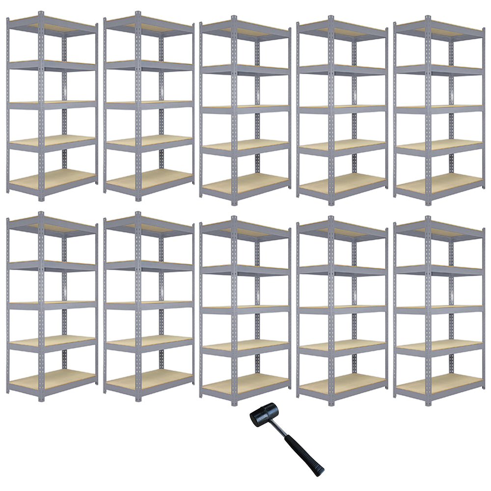 Q-Rax Scaffale Garage Incastro 120x50 Grigio 10 Pezzi