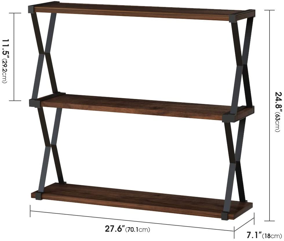 Jackcube Design Living Room Mensole Parete Legno 3 Ripiani