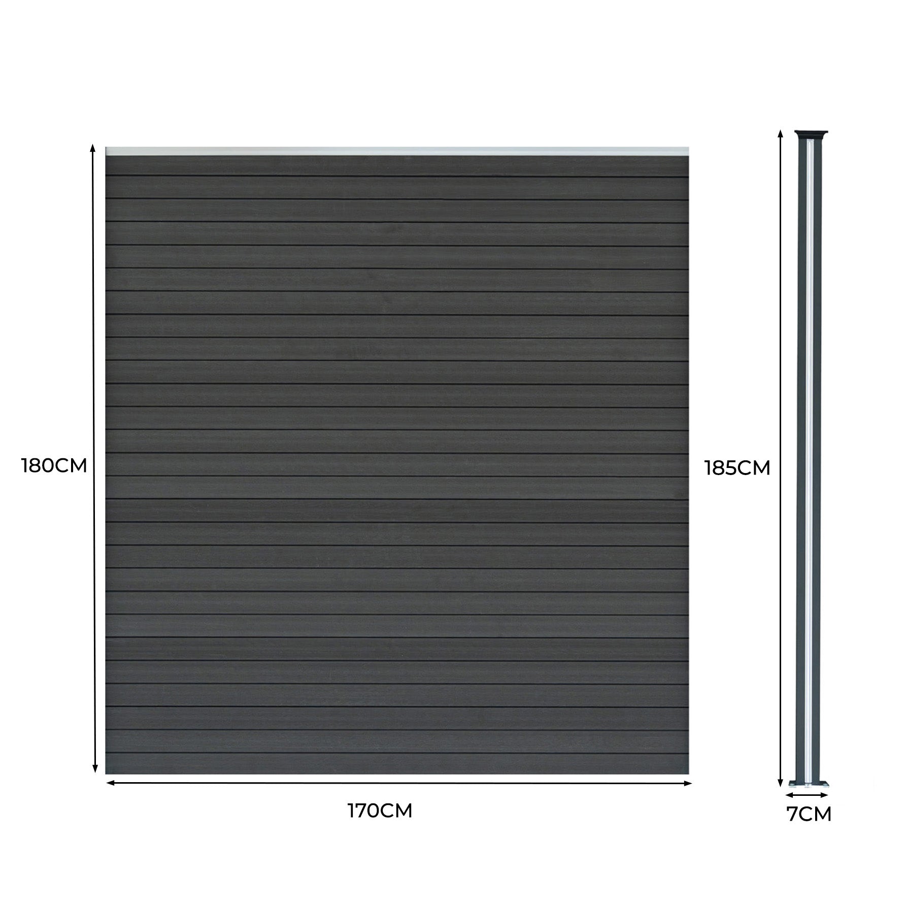 Q-Rax Deposito all'Aperto Recinzione WPC Grigio 9 Pannelli LED