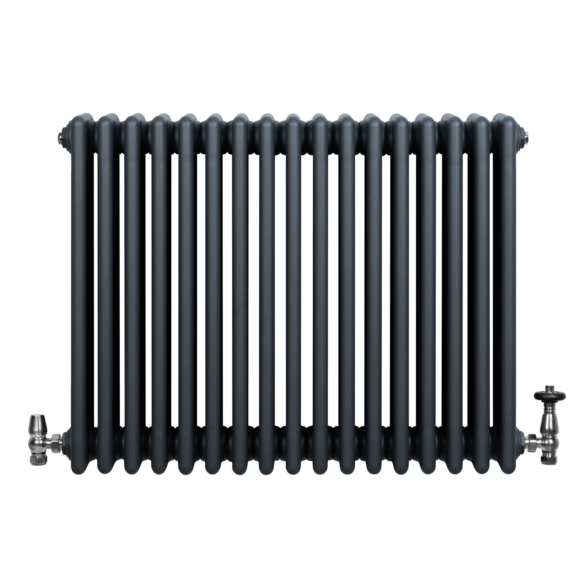 Q-Rax Radiatore 4 Colonne 600x785 Antracite con Valvole