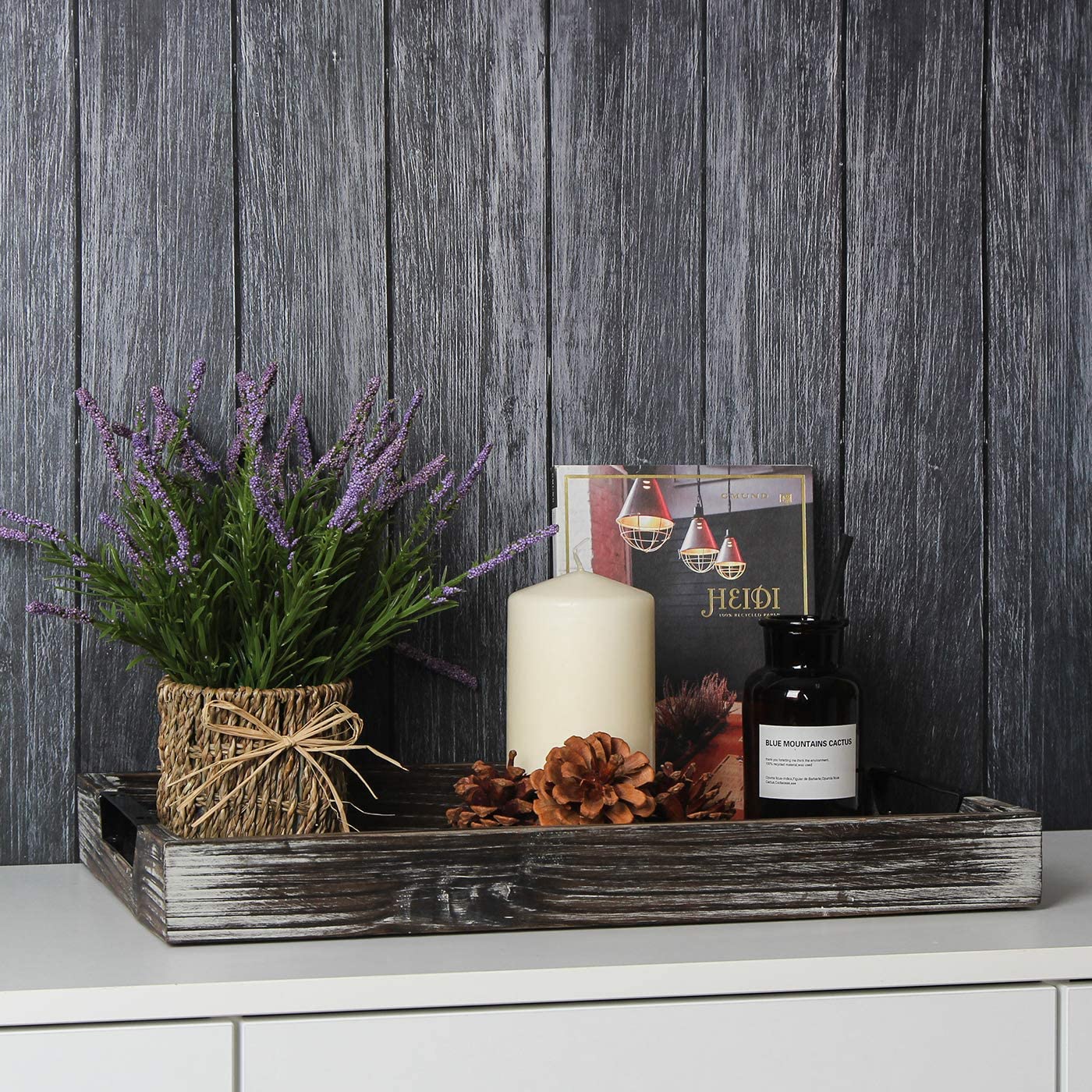 Jackcube Design Kitchen vassoio legno manici metallo rustico