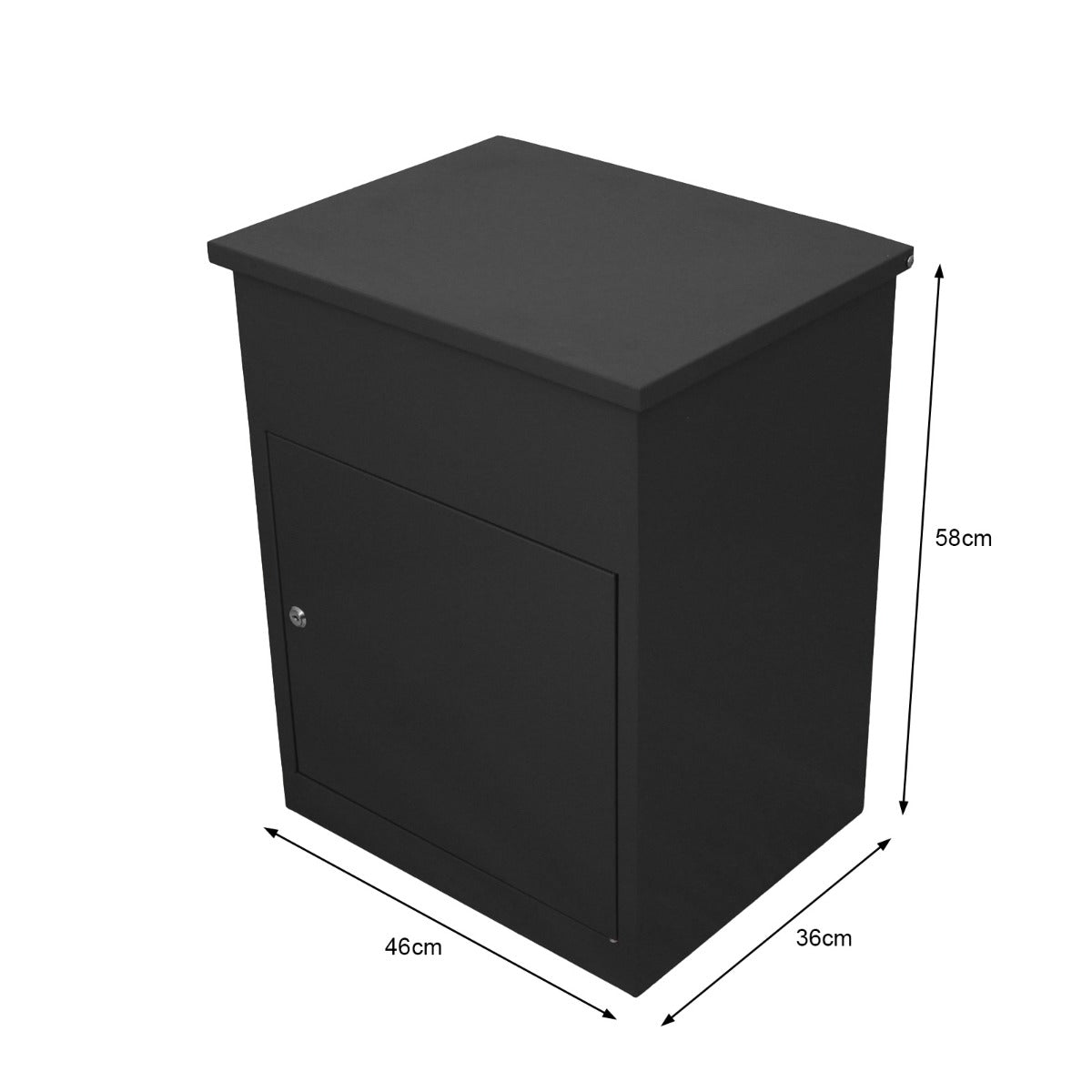 Q-Rax Cassetta Postale per Pacchi Nero Acciaio 58x36x46 cm