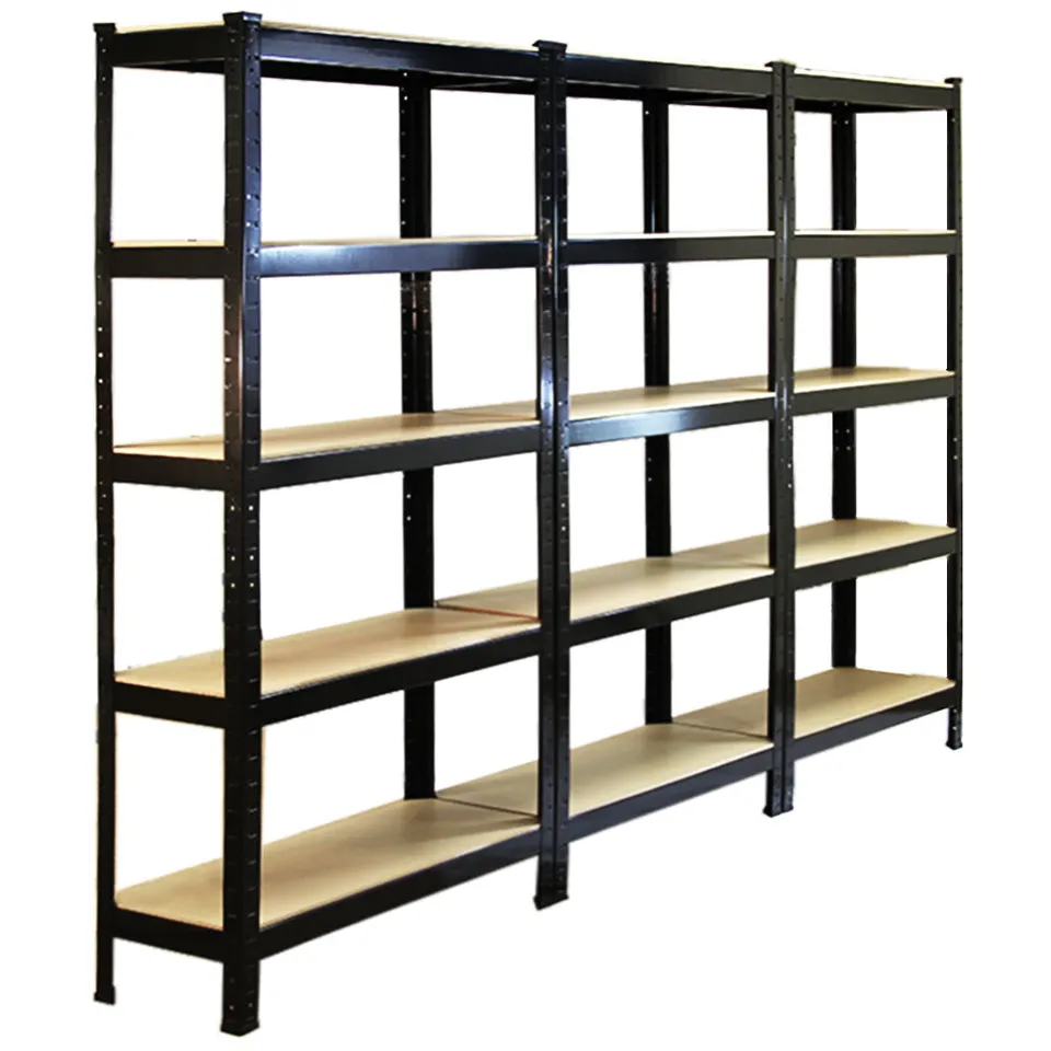 Q-Rax T-Rax 3 Scaffali Acciaio Neri 75 cm Senza Bulloni