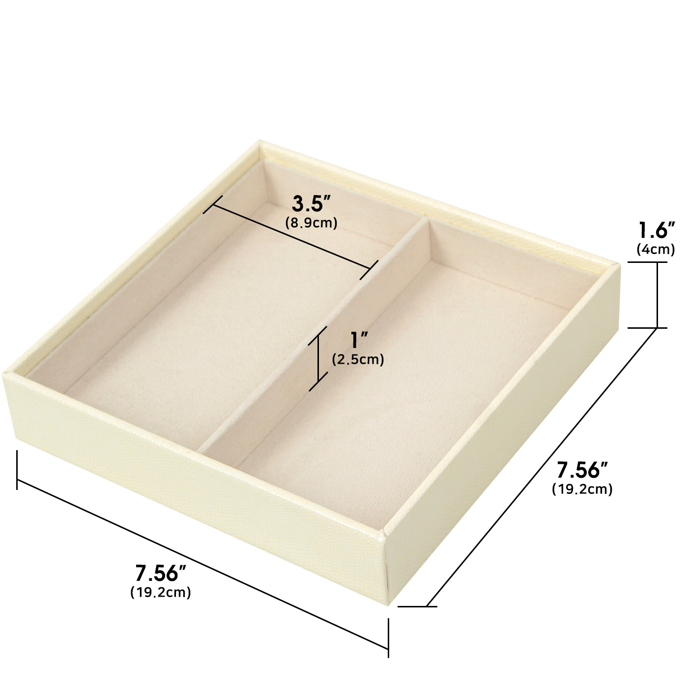 Jackcube Design Dressroom Vassoio Svuotatasche Avorio 2 Scomparti