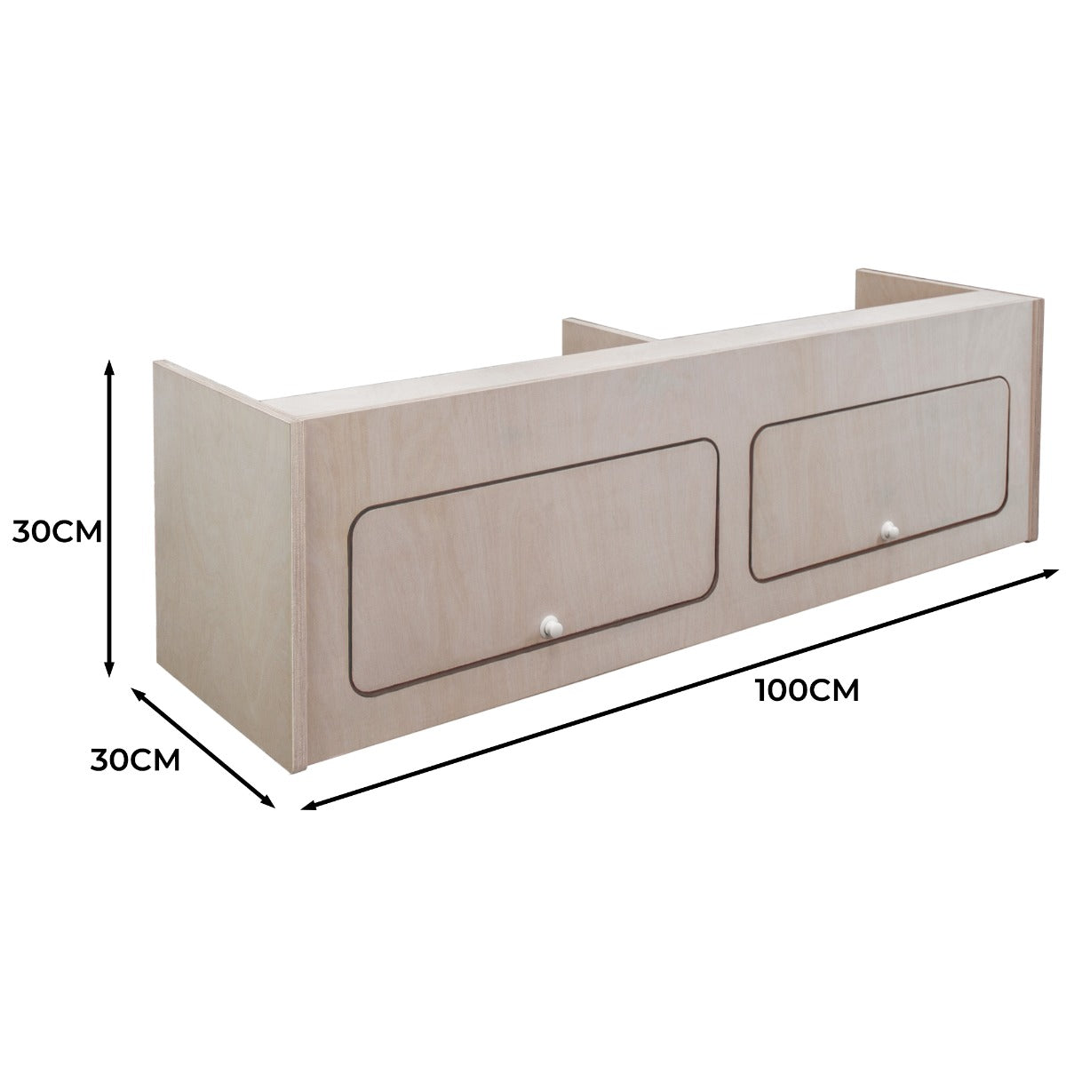Q-Rax Accessori Casa armadio camper pensile 100x30x30 grezzo