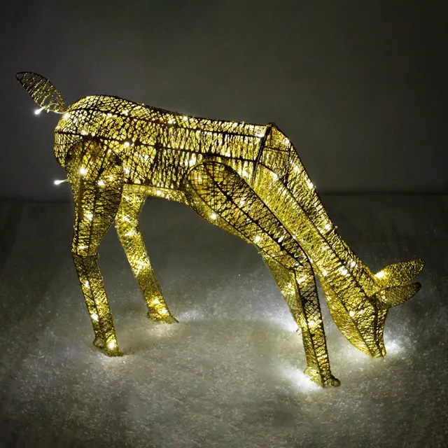 Q-Rax Renna Natale Femmina Oro decorazione luminosa 120 LED
