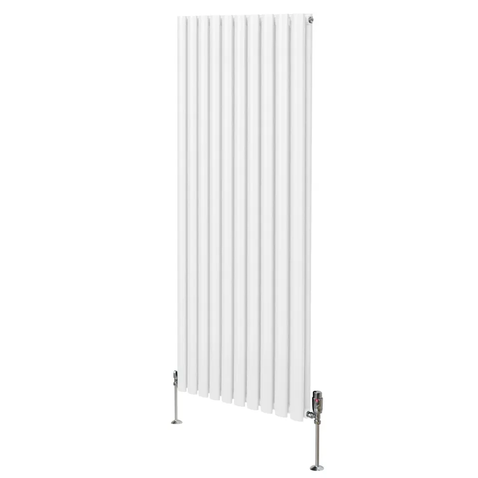 Q-Rax Radiatore Colonna Ovale 1600x600 Bianco con Valvole