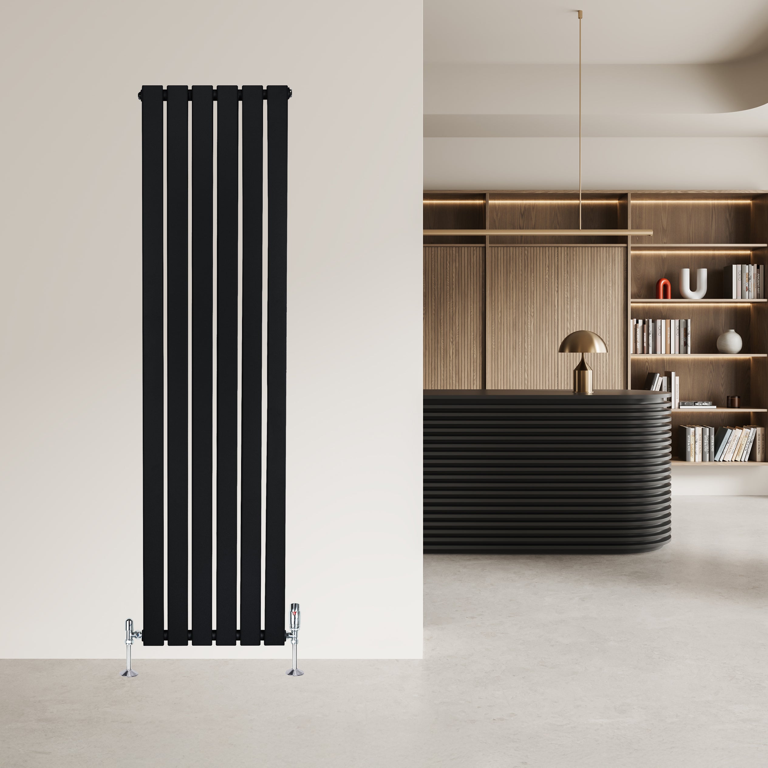 Q-Rax Radiatore Verticale 1600x420 Nero a Colonna Singola