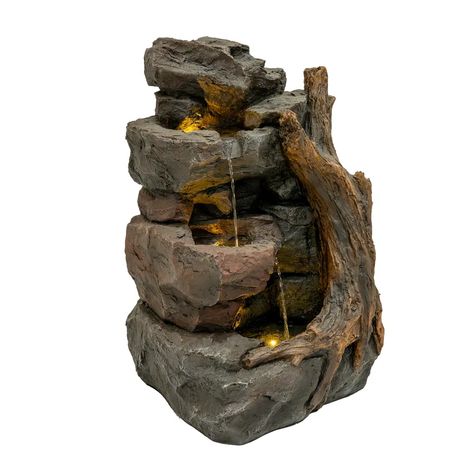 Q-Rax Willow Springs Fontana Elettrica Cascata Pietra