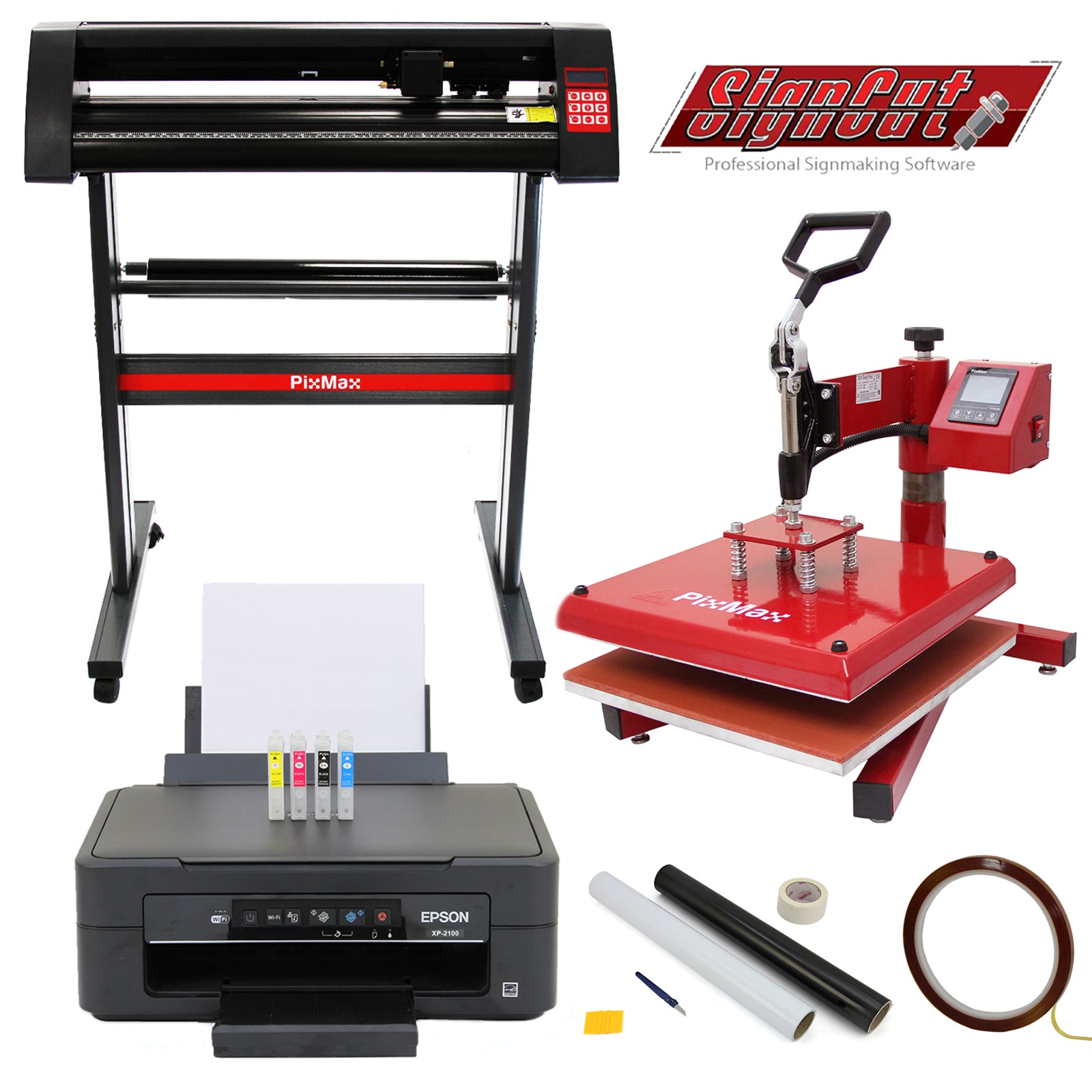 Q-Rax Kit Stampa Pressa 38 cm Plotter 720 mm Epson Nero