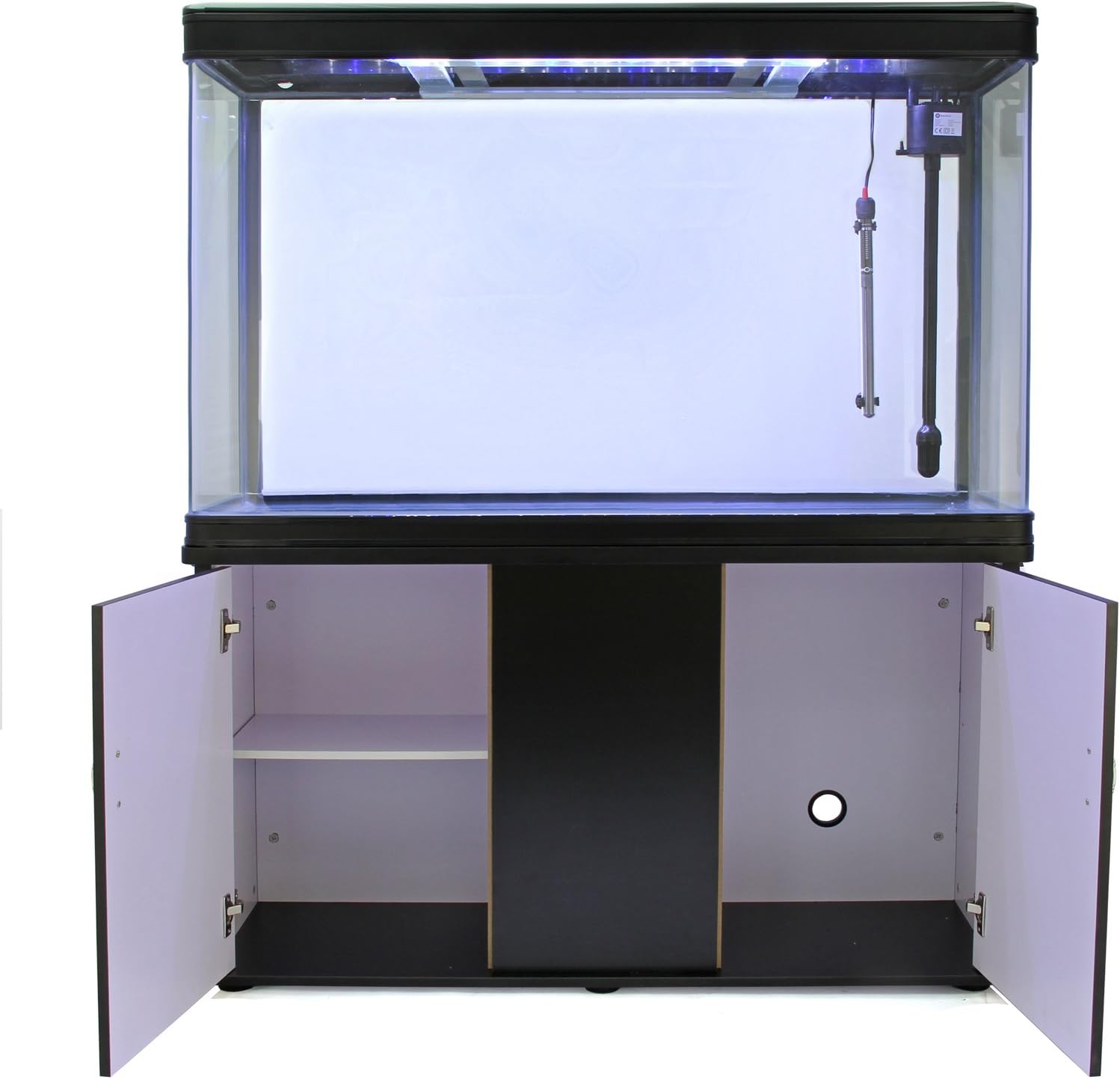 Q-Rax Acquario 300 Litri con Mobile Nero 120cm Vetro Curvo