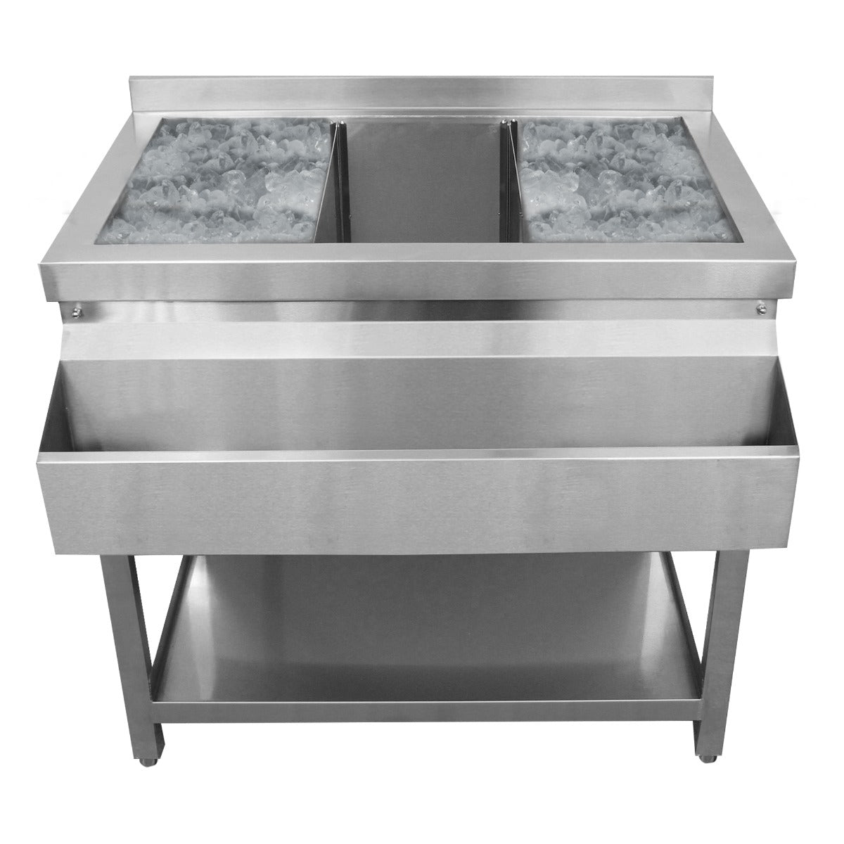 Q-Rax Bancone Postazione Barman Singola Inox 304 3 Vasche