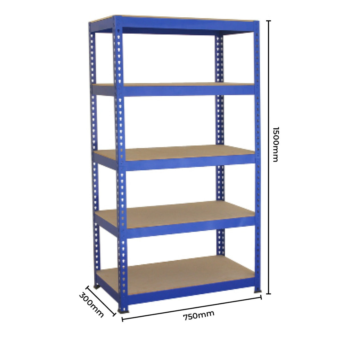 Q-Rax T-Rax Scaffale Garage Blu 75cm 2 Pezzi 150kg