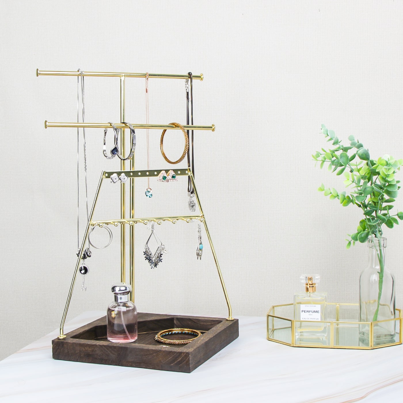Jackcube Design Makeup Portagioie Albero Oro 3 Piani