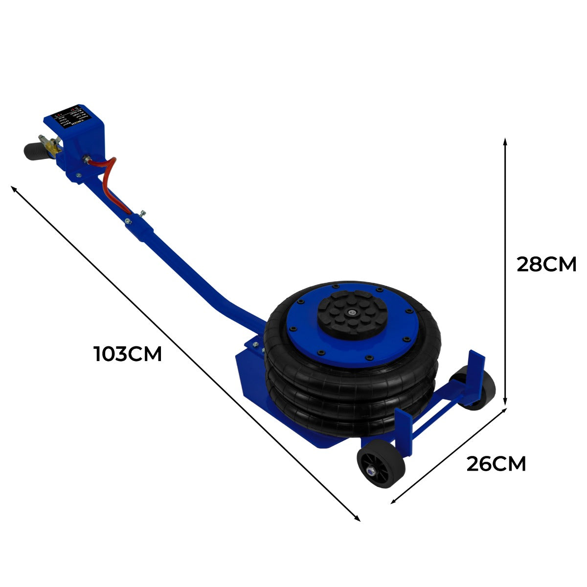 Q-Rax Cric Pneumatico Air Bag 3,5T Maniglia Lunga Portatile