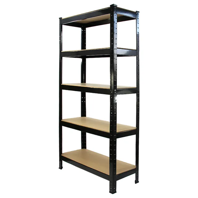 Q-Rax T-Rax Scaffale Acciaio 75cm Nero 4 Pezzi 5 Ripiani