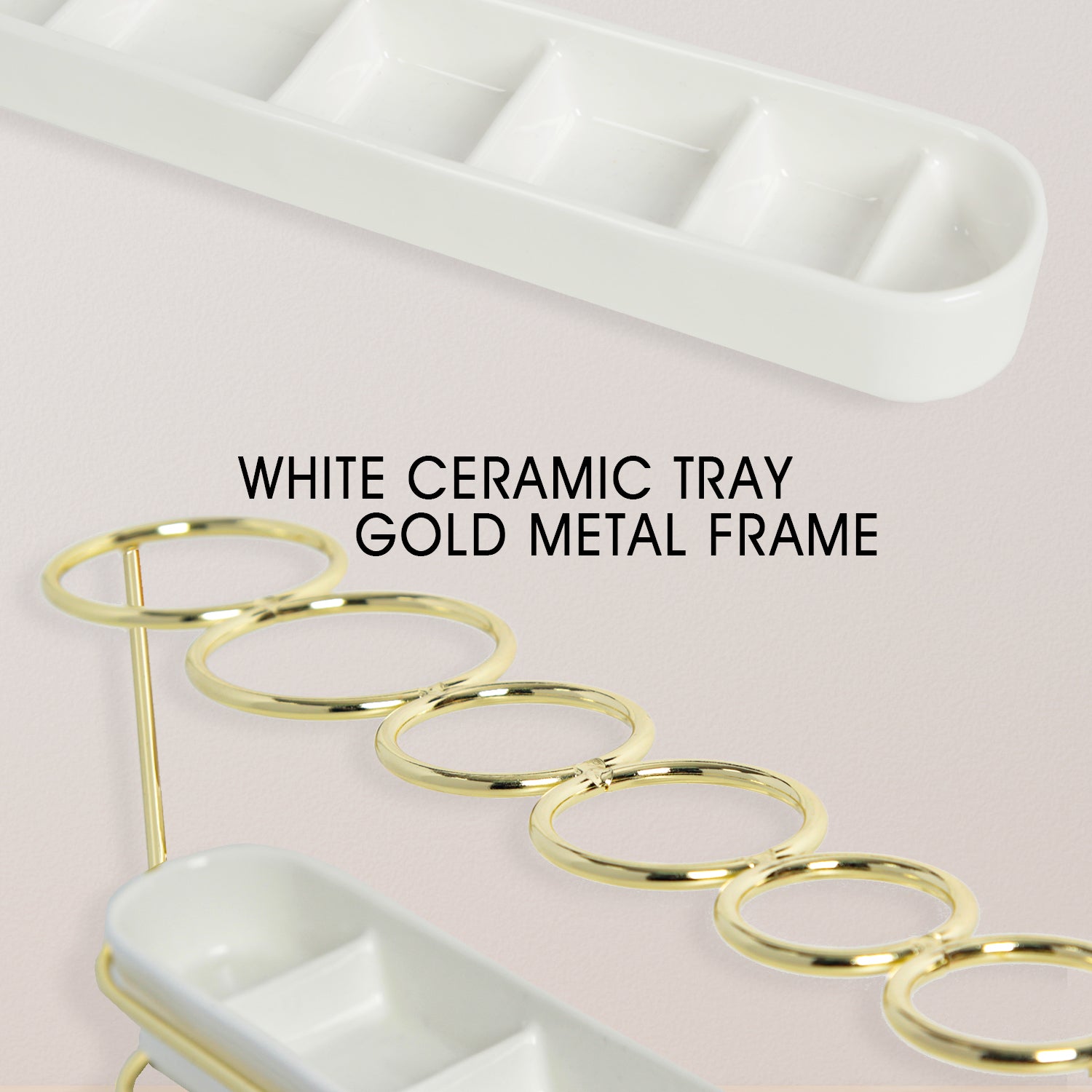 Jackcube Design Portapennelli Trucco Oro Bianco Ceramica