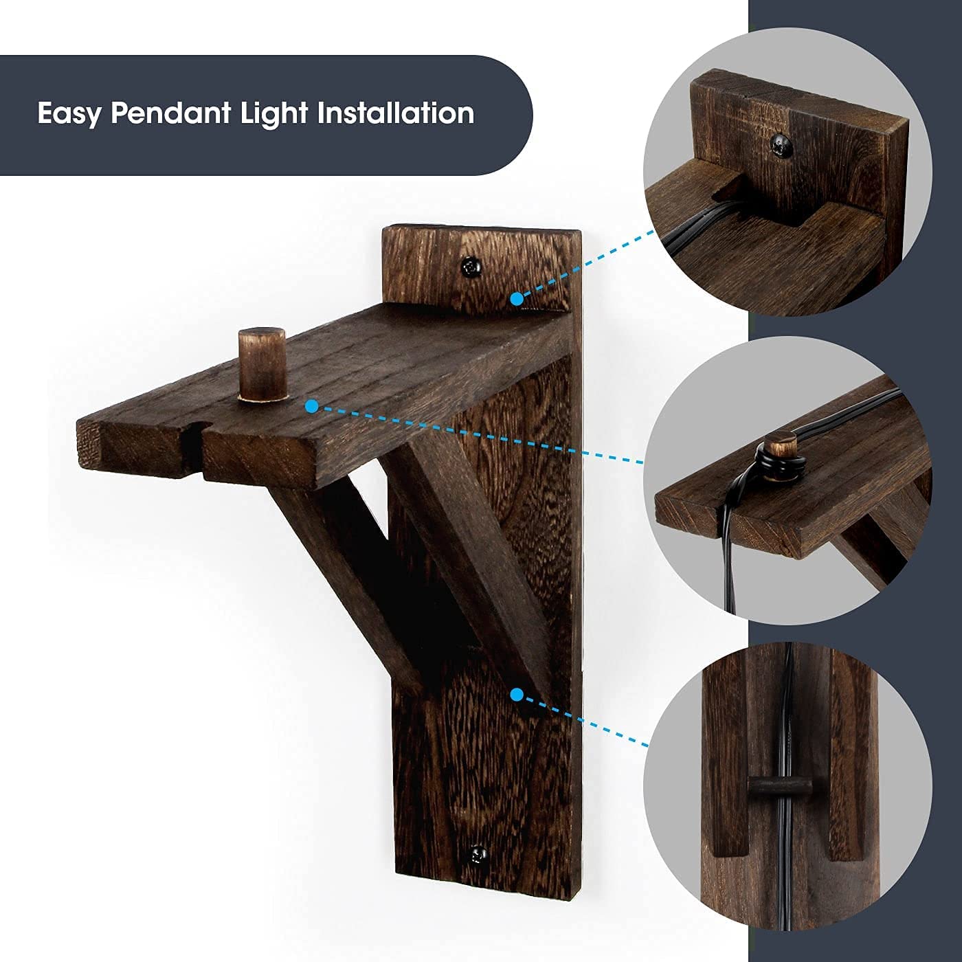 Jackcube Design mensola parete legno massello set 2 pezzi