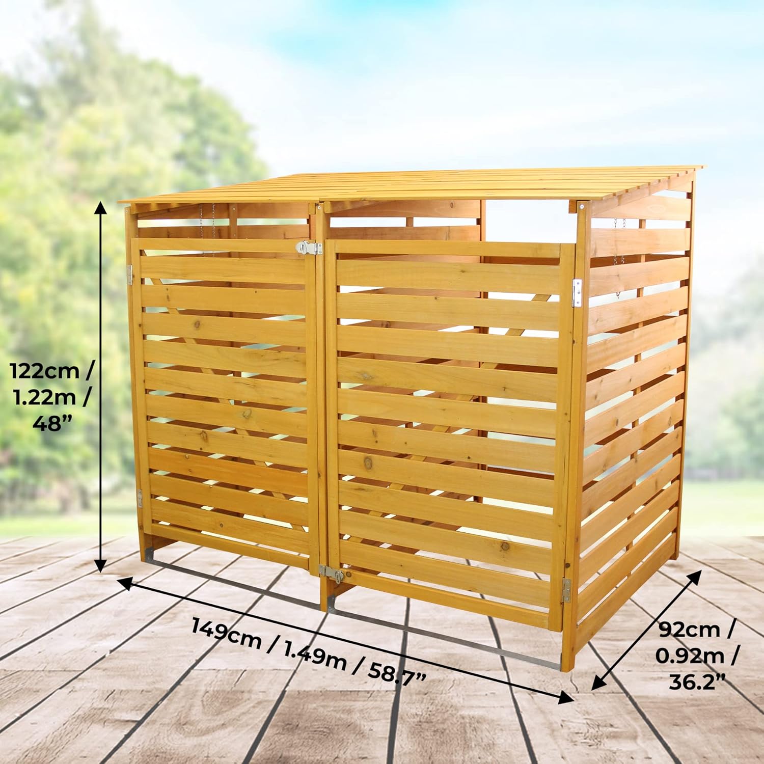 Q-Rax Copribidone Doppio Legno 2x240 L con Sportelli