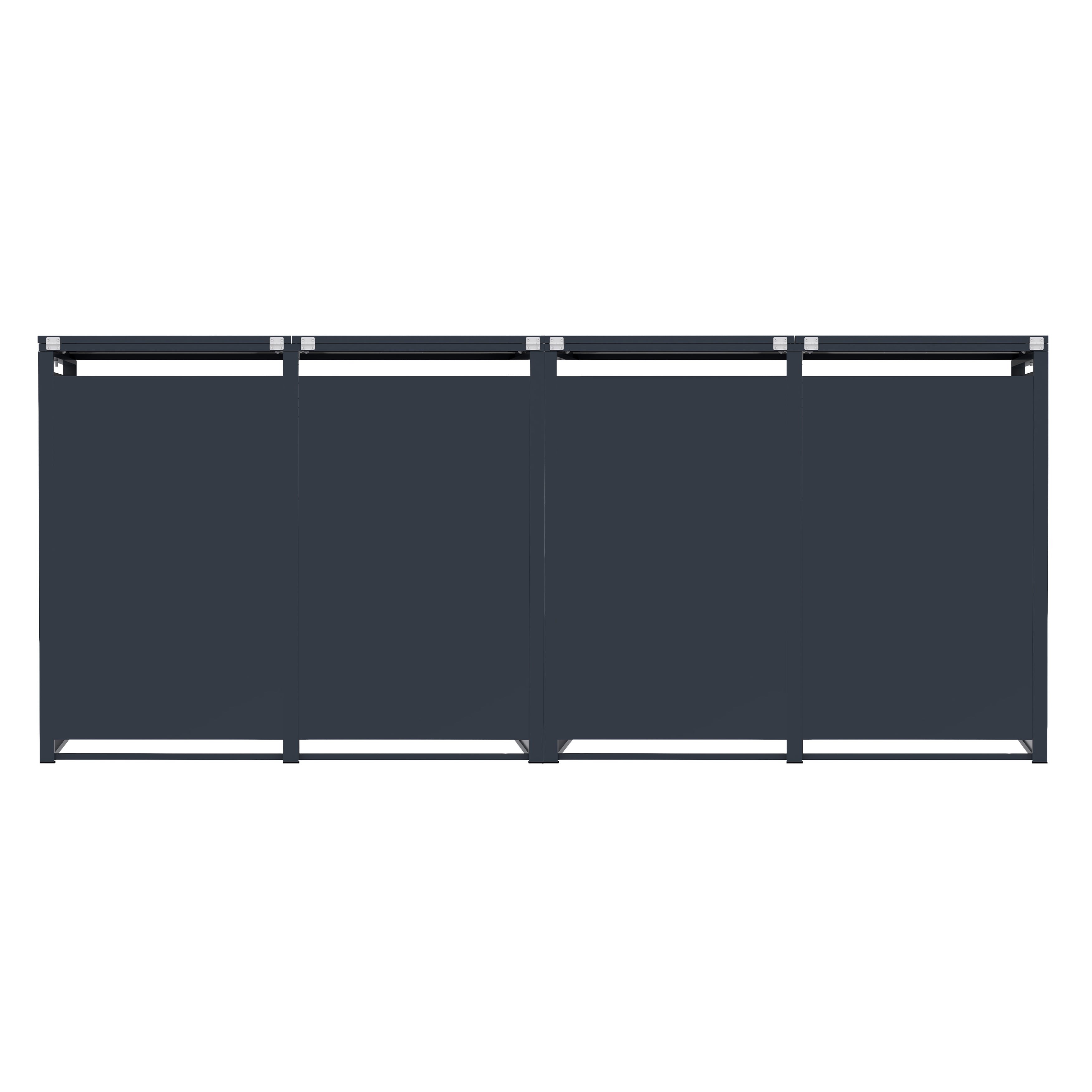 Q-Rax Copertura Bidoni in Metallo Antracite 4x240L