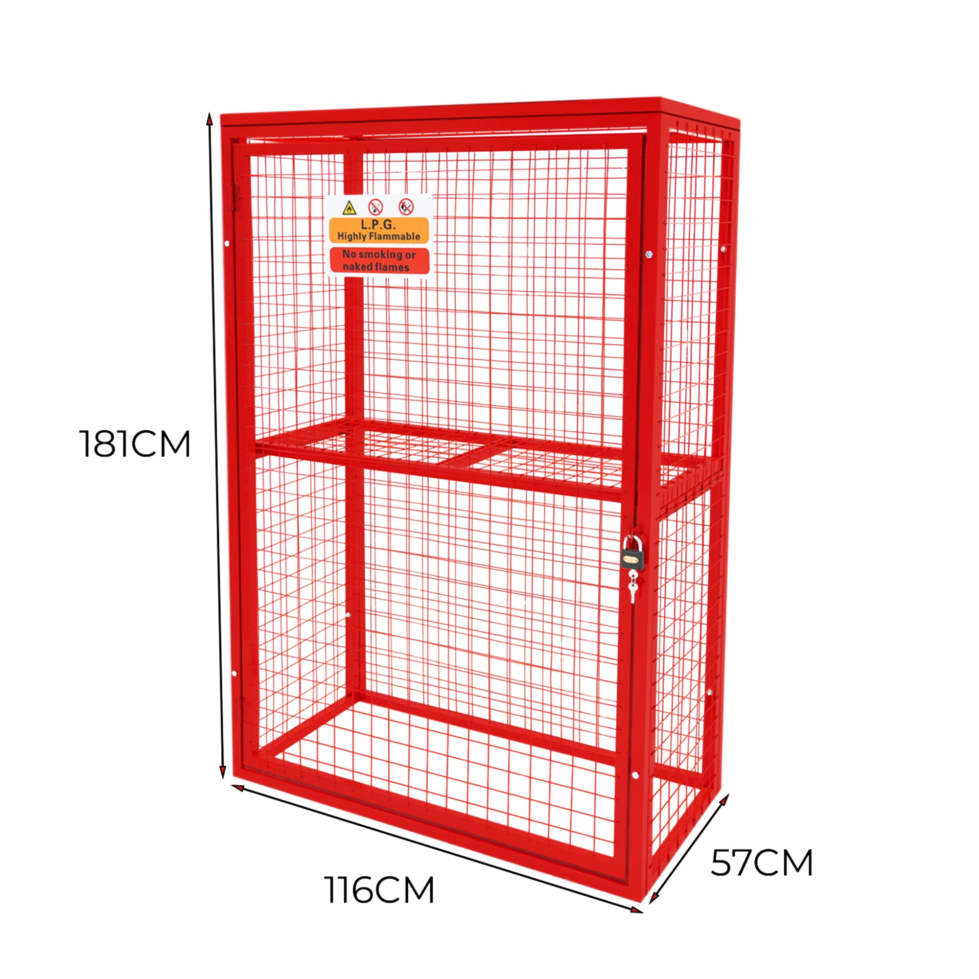 Q-Rax Gabbia Rete Pieghevole Bombole Gas 181x116x57cm
