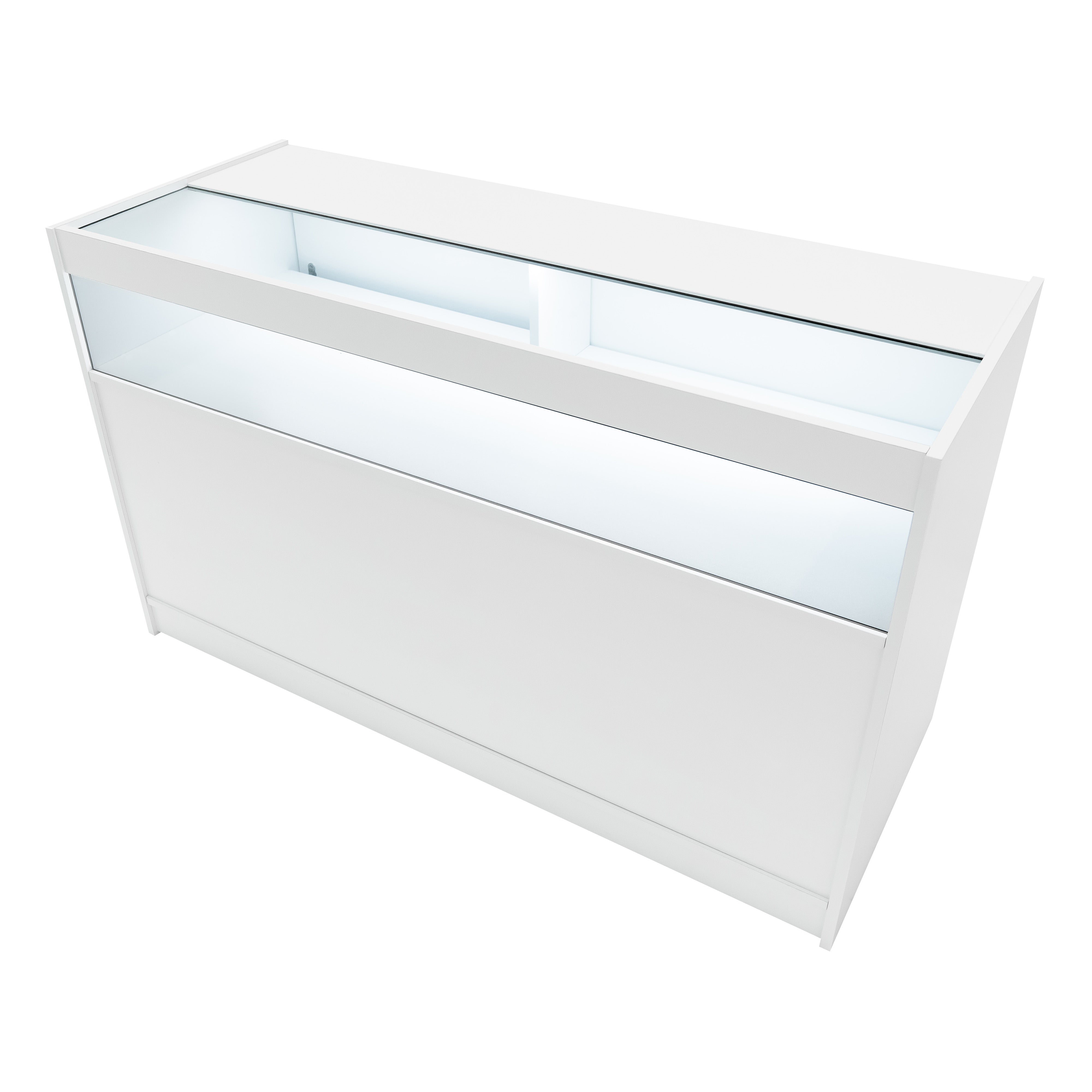 Q-Rax Iris Set Banconi B1500 x2 Angolo CM60 Vetrina LED Bianca