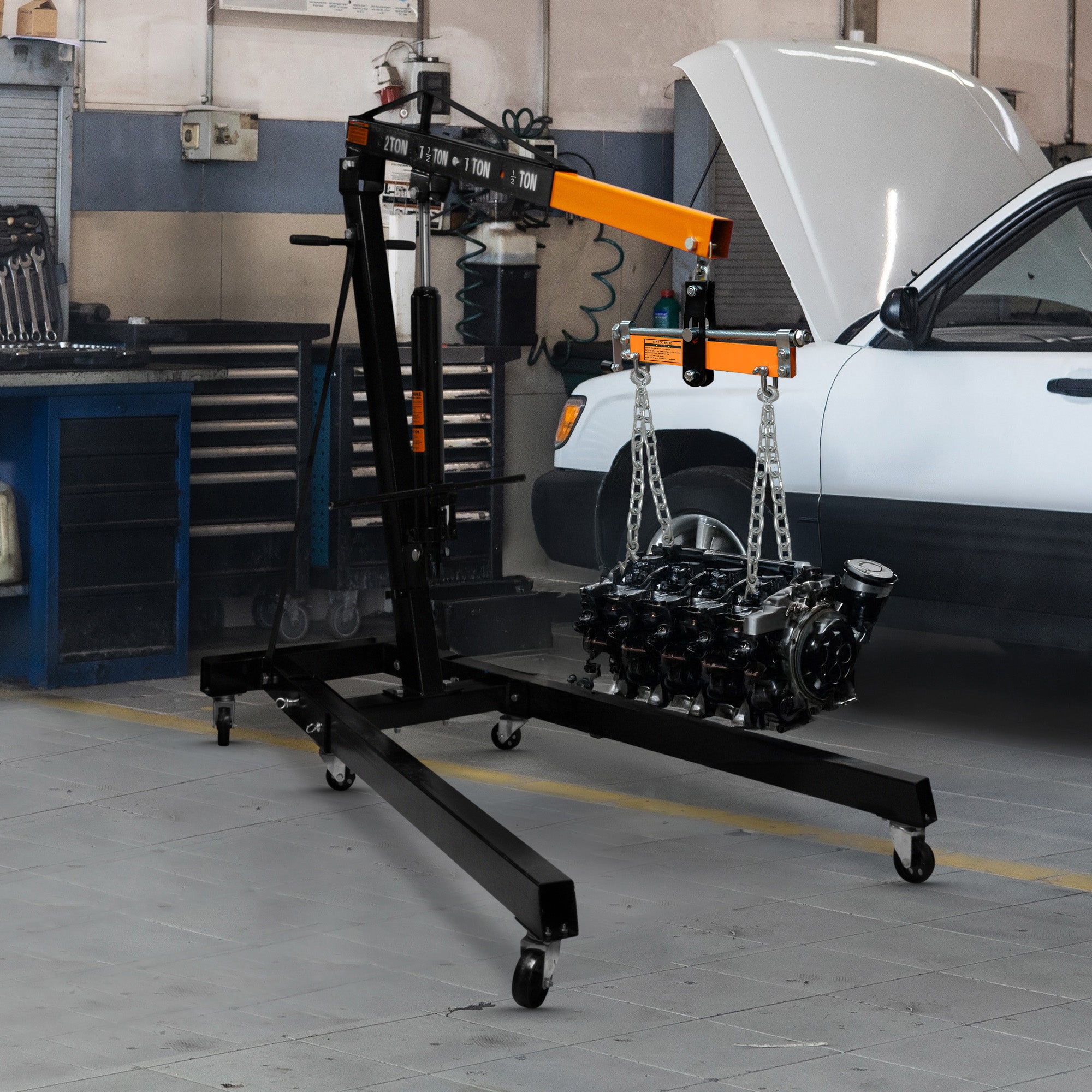 Q-Rax Gru Motore Idraulica 2T con Bilanciatore Carico