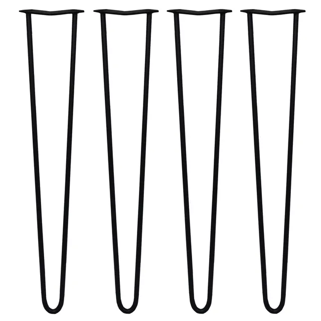 Q-Rax Gambe Per Tavoli Forcina 71cm Gamba Nero 2 Rebbi
