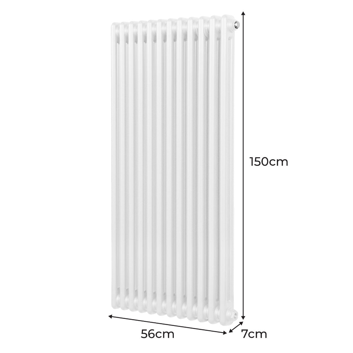 Q-Rax Radiatore Tradizionale 2 Colonne 1500x562 Bianco