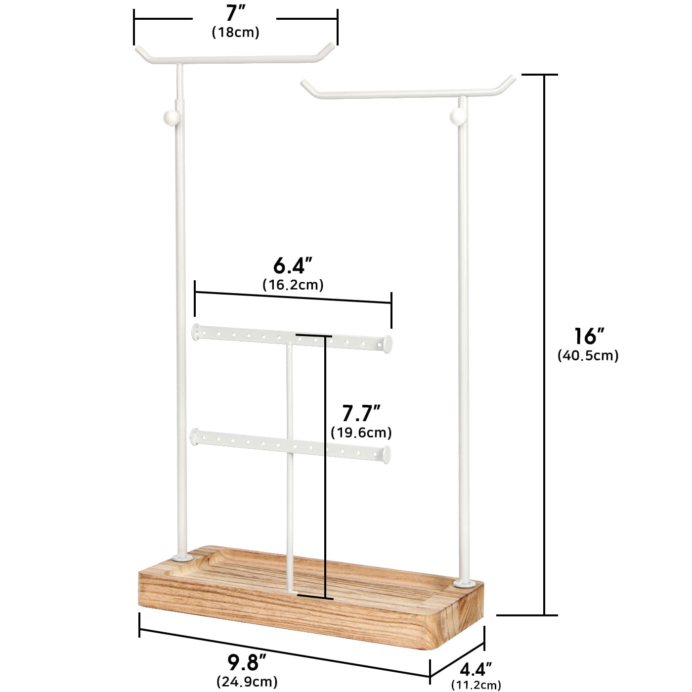 Jackcube Design portagioie bianco 4 livelli metallo legno