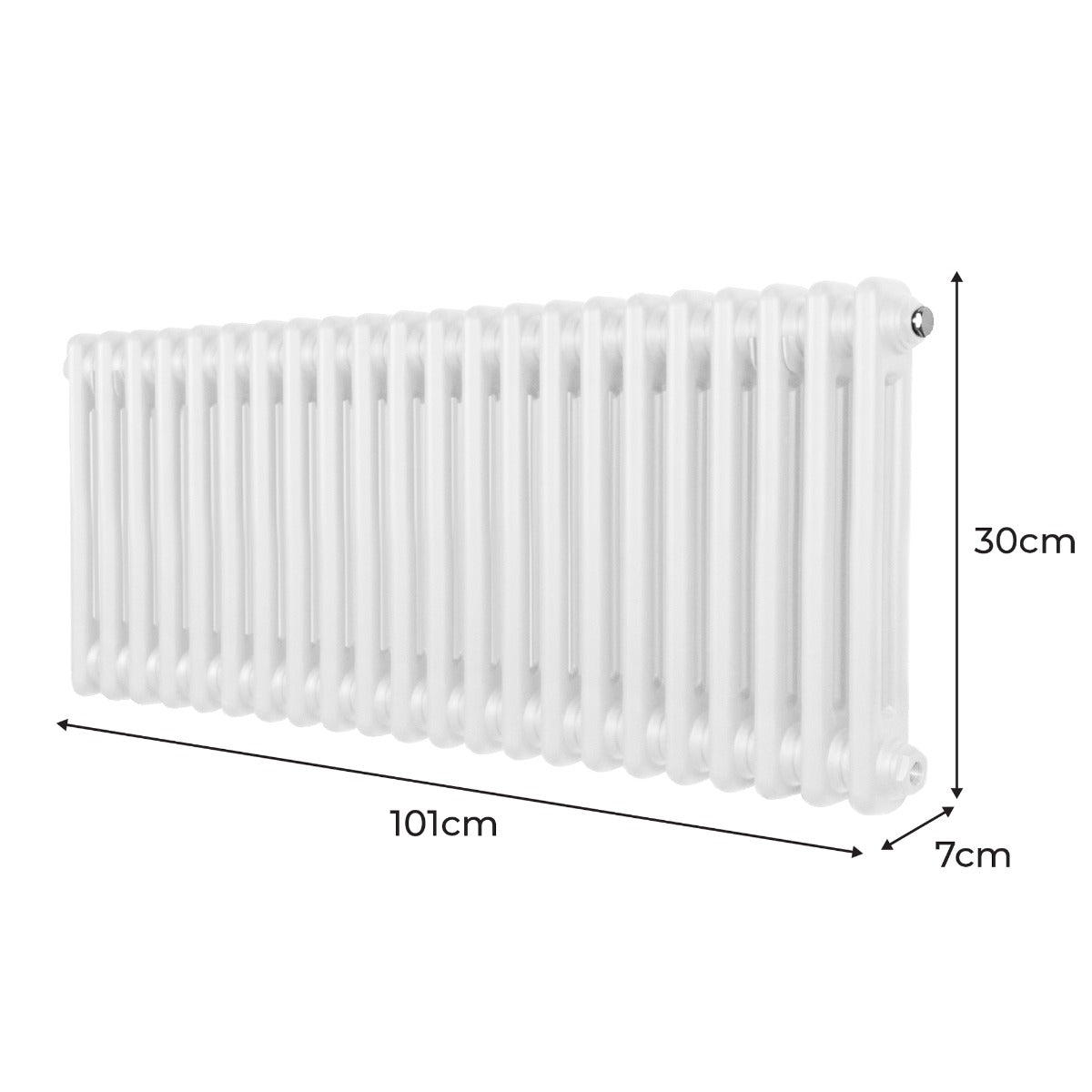 Q-Rax Radiatori Tradizionali 2 Colonne Termosifone Bianco 300x1012mm