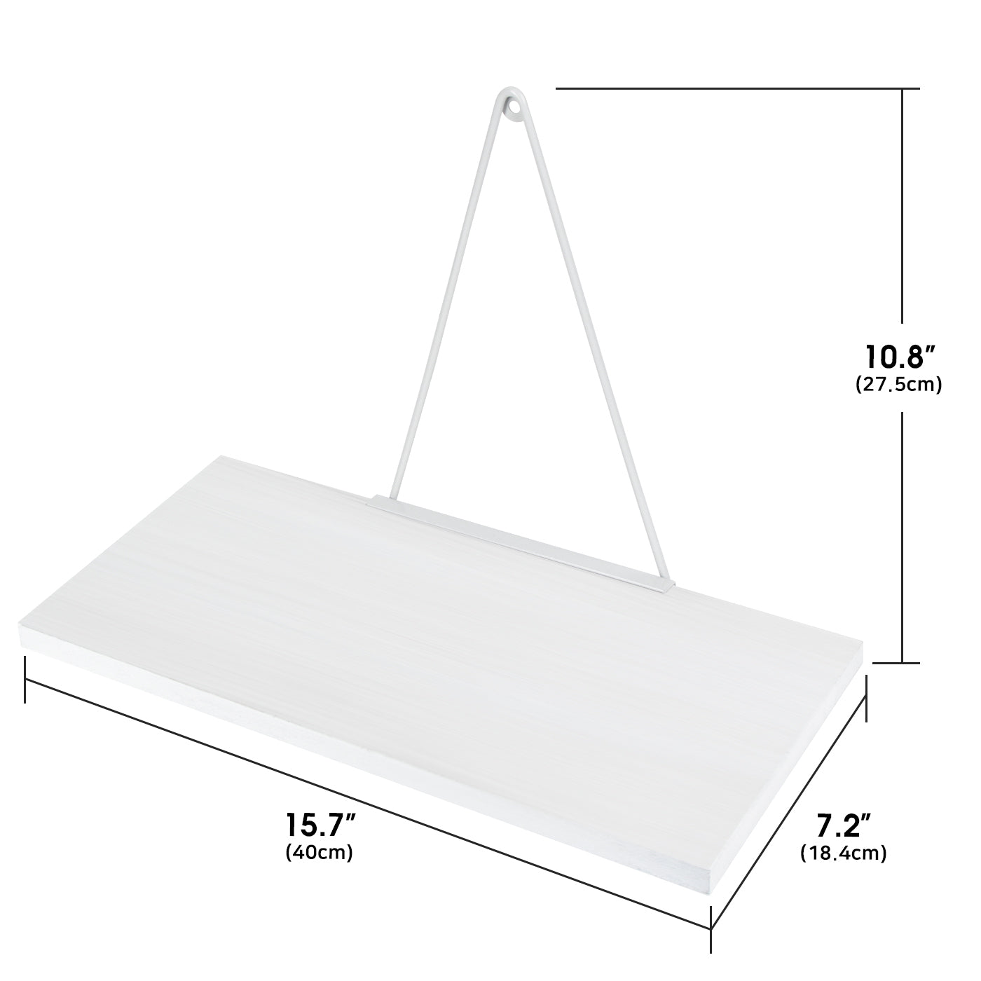 Jackcube Design Living Room Mensola Sospesa Bianco Rustico Set 2