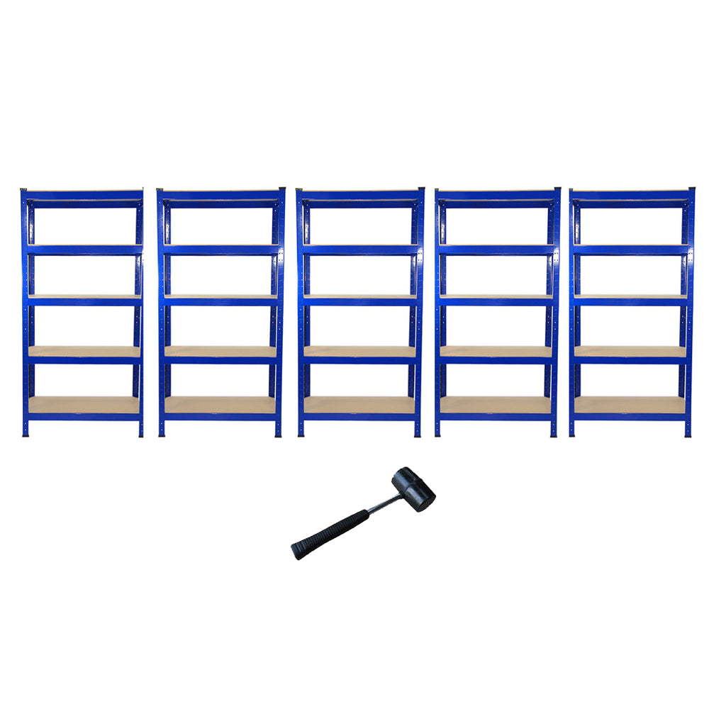 Q-Rax T-Rax Scaffale Garage 75 cm Blu 5 Ripiani 150 Kg