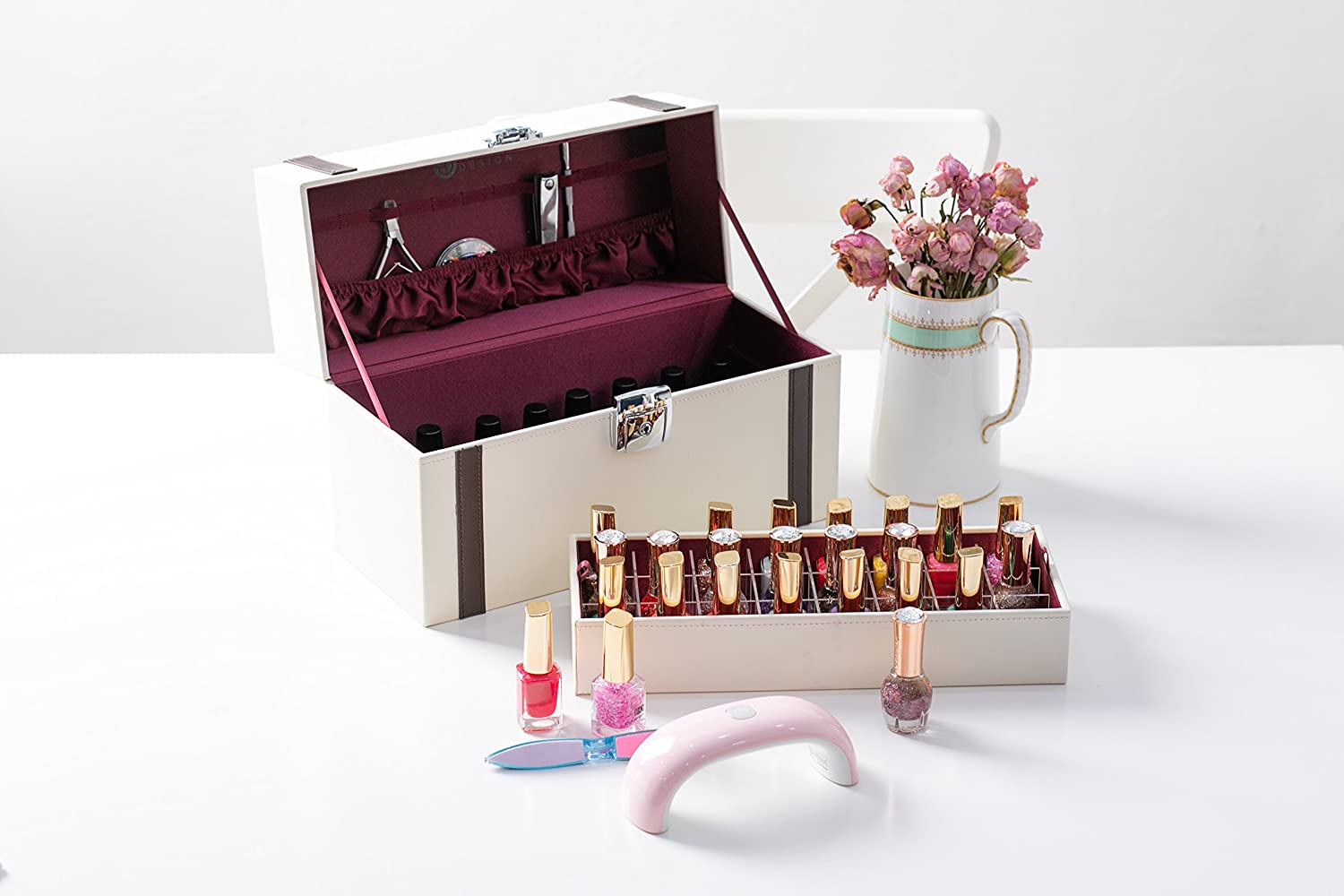 Jackcube Design Makeup & Jewelry Valigetta Smalti 48 Scomparti Avorio