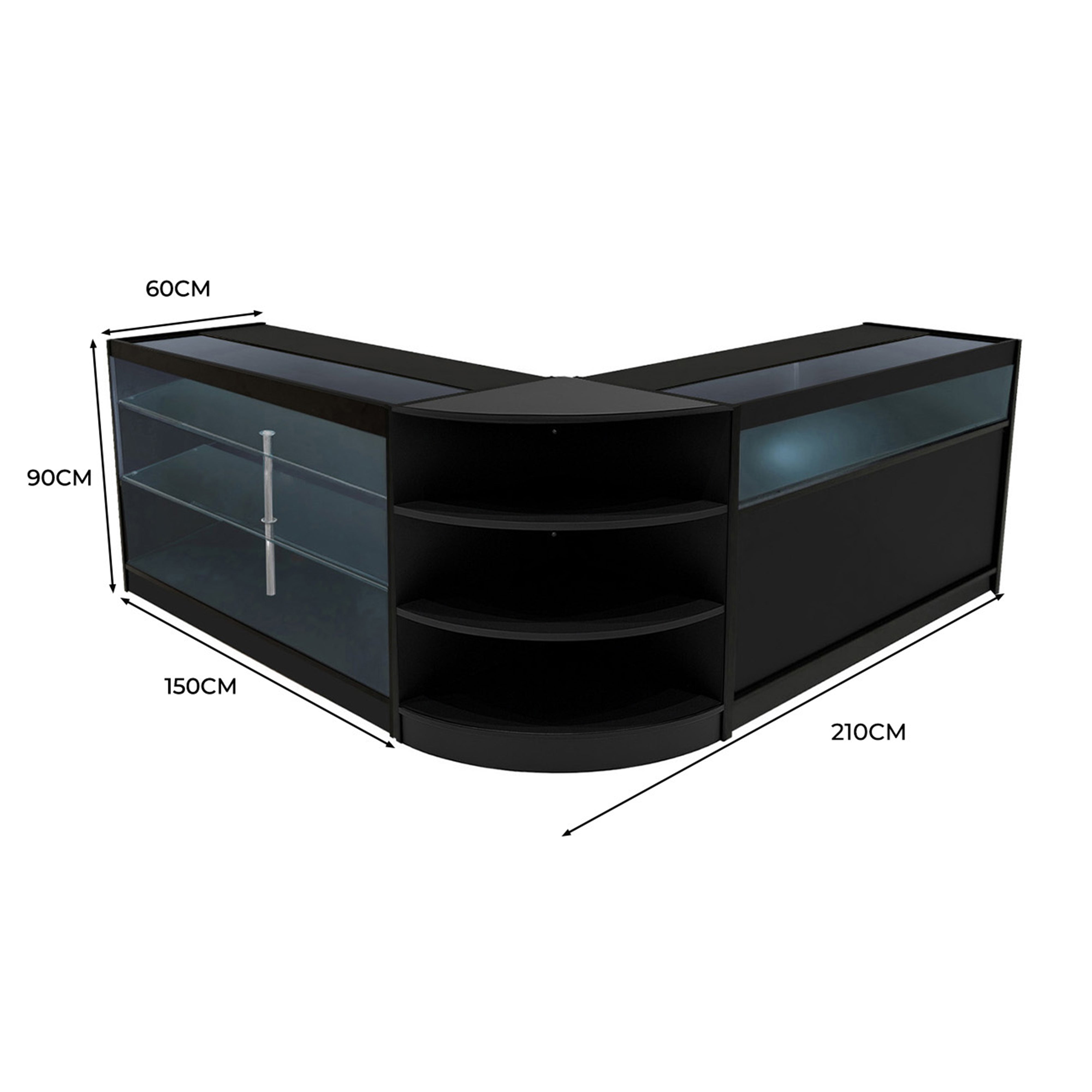 Q-Rax Demeter Set Banconi LED K1500 B1500 LM60 Nero