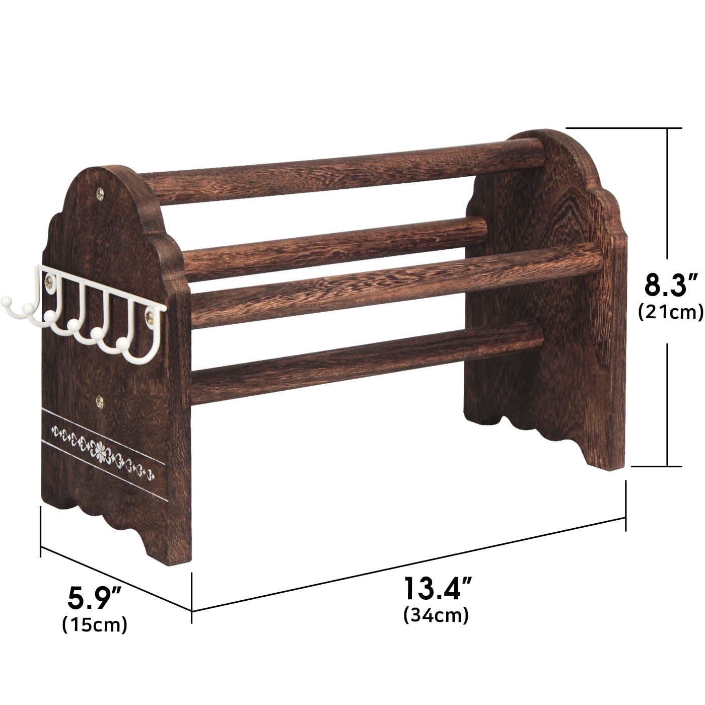Jackcube Design Porta Cerchietti Stand Legno 6 Ganci