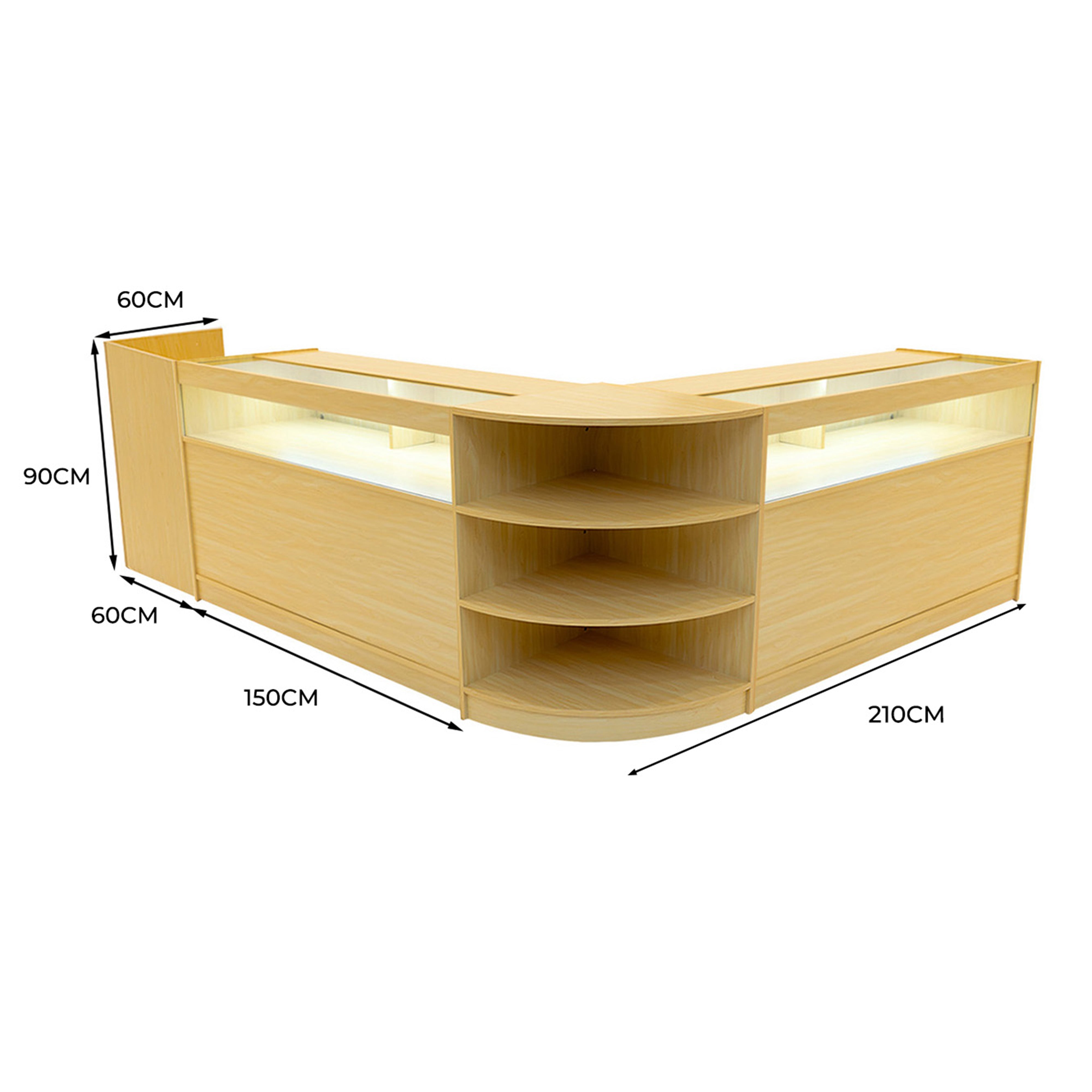 Q-Rax Banconi Negozio Set LED Sagittarius LM60 TB60 2xB1500 Acero