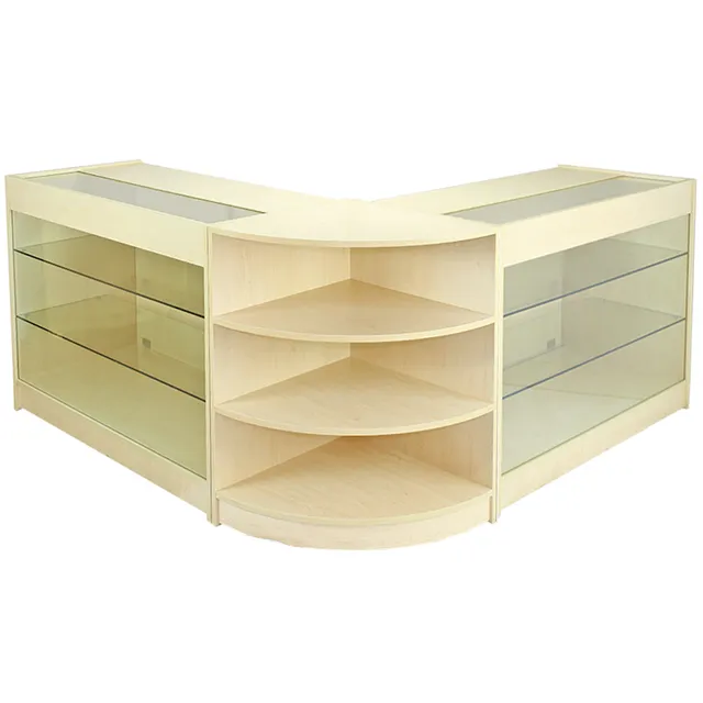 Q-Rax Pulsar Set 3 Banconi Negozio Acero Laminato con Vetro