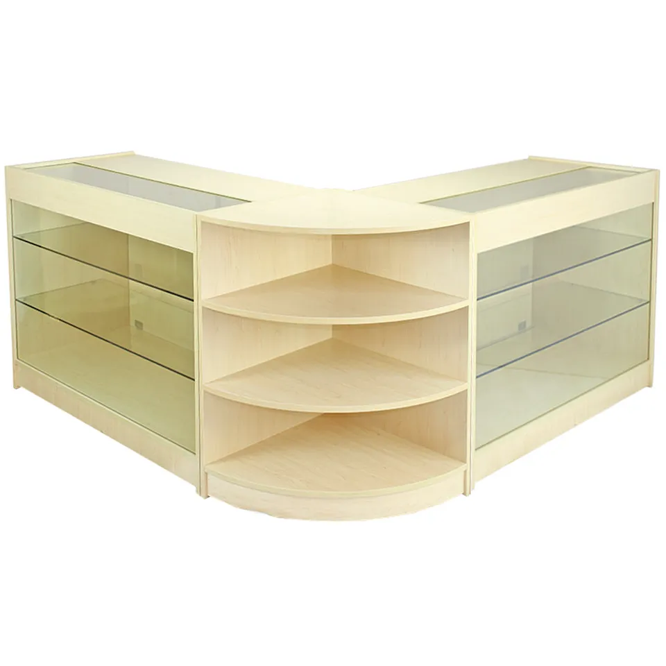 Q-Rax Pulsar Set 3 Banconi Negozio Acero Laminato con Vetro