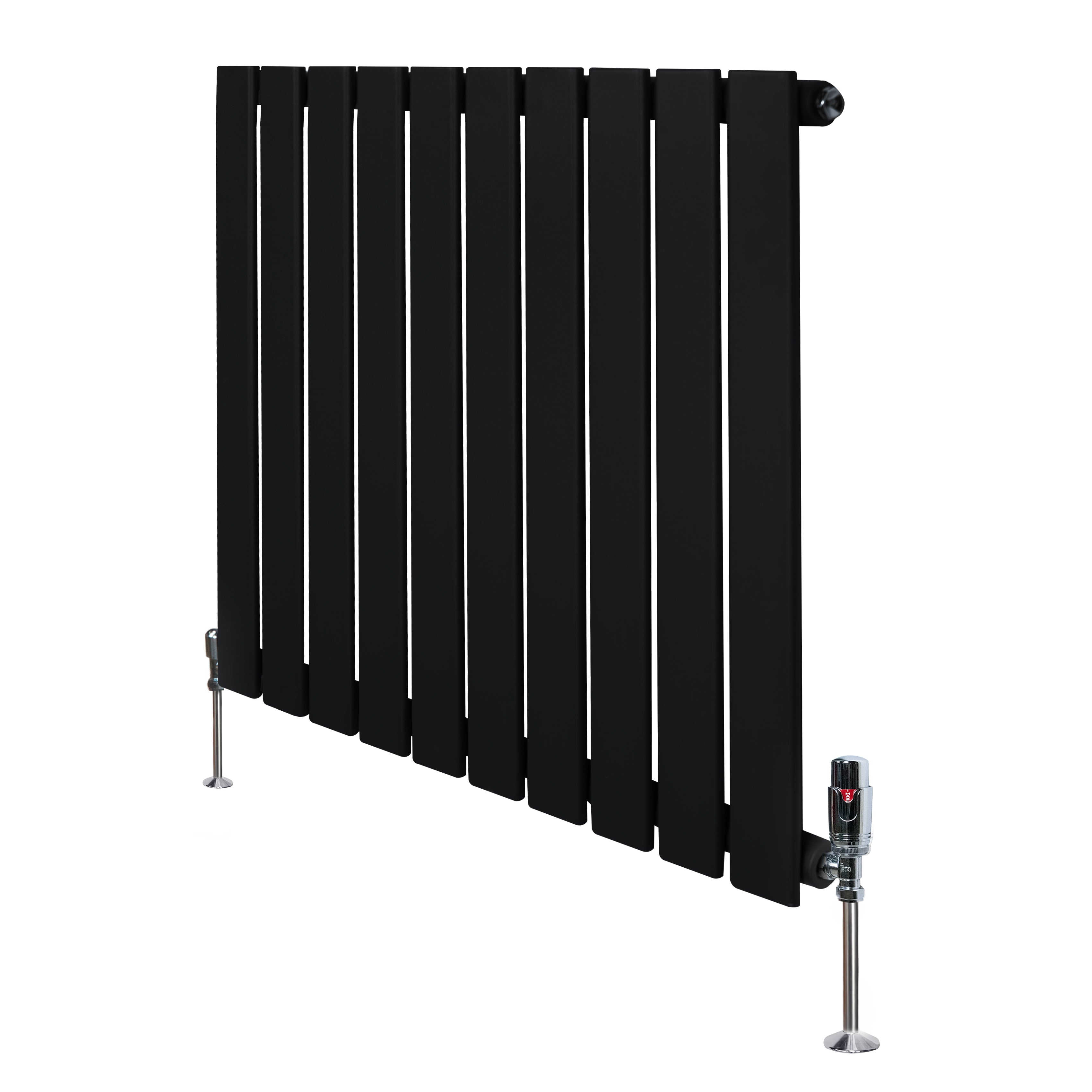 Q-Rax Radiatore Piatto 600x700 mm Nero Monocolonna Valvole
