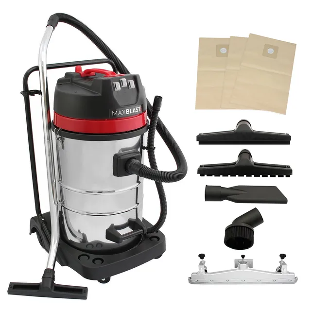 Q-Rax Aspirapolvere Industriale 80L 3000W con 5 Accessori