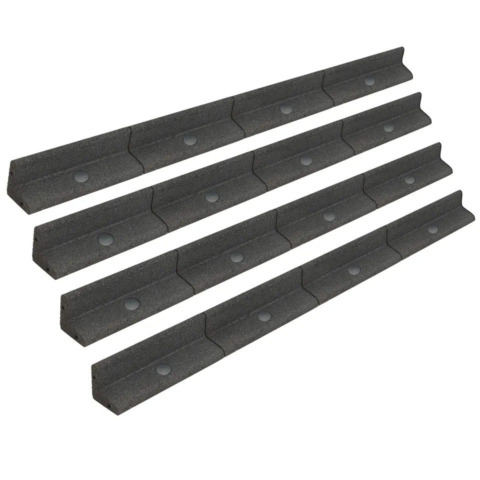 Q-Rax Deposito all'Aperto Bordura Giardino Flessibile 4x1,2 m Grigia