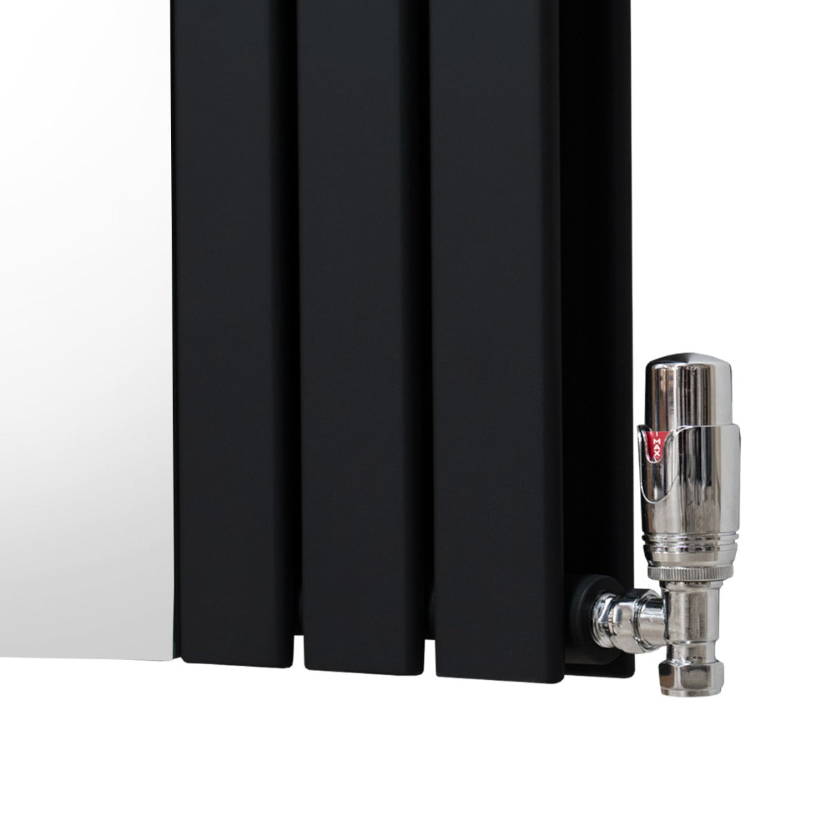 Q-Rax Radiatore Specchio 1800x565 Nero Valvole
