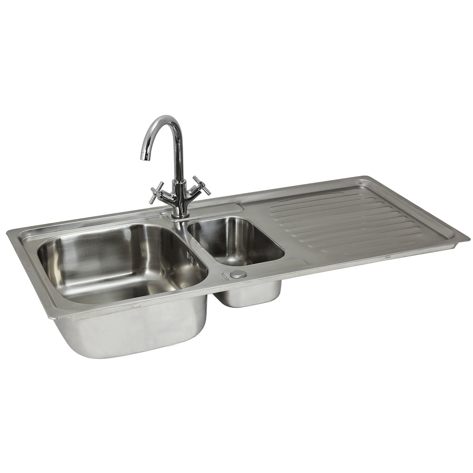 Q-Rax Apparecchi Lavello Acciaio 1.5 Vasche Rubinetto Victoria