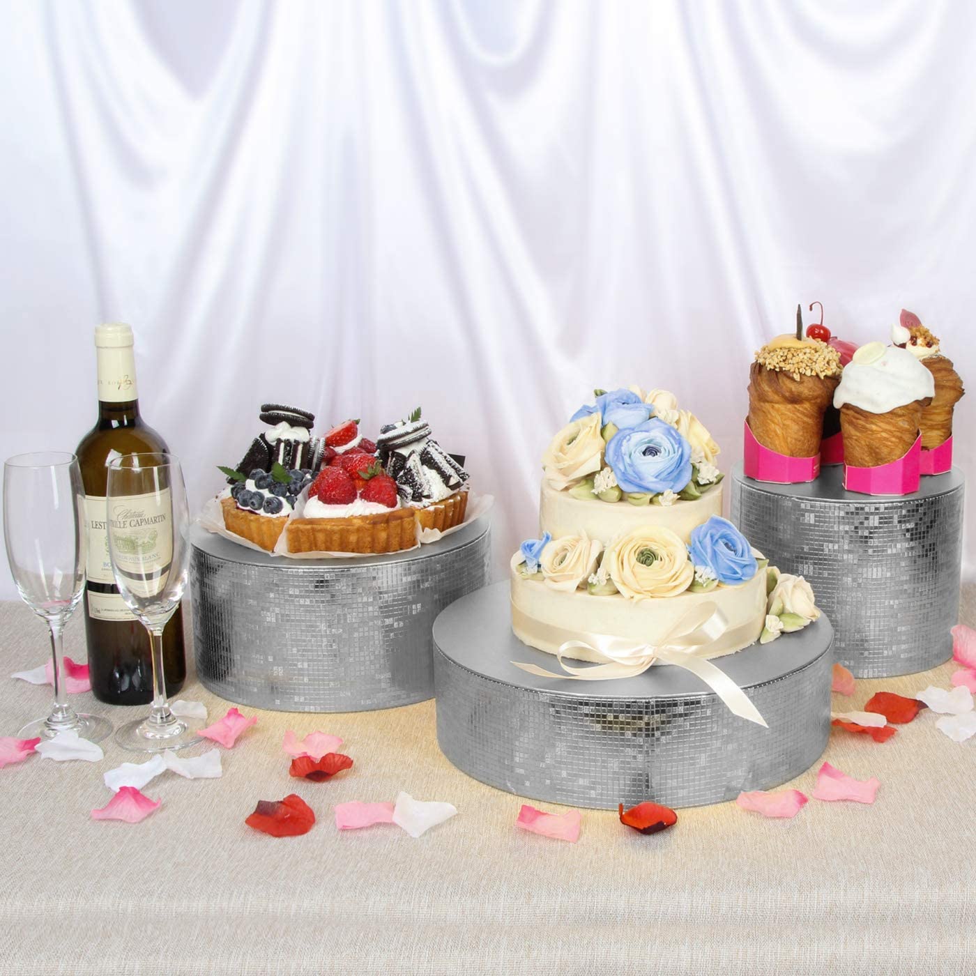 Jackcube Design Display alzata torta argento 30 cm cartone