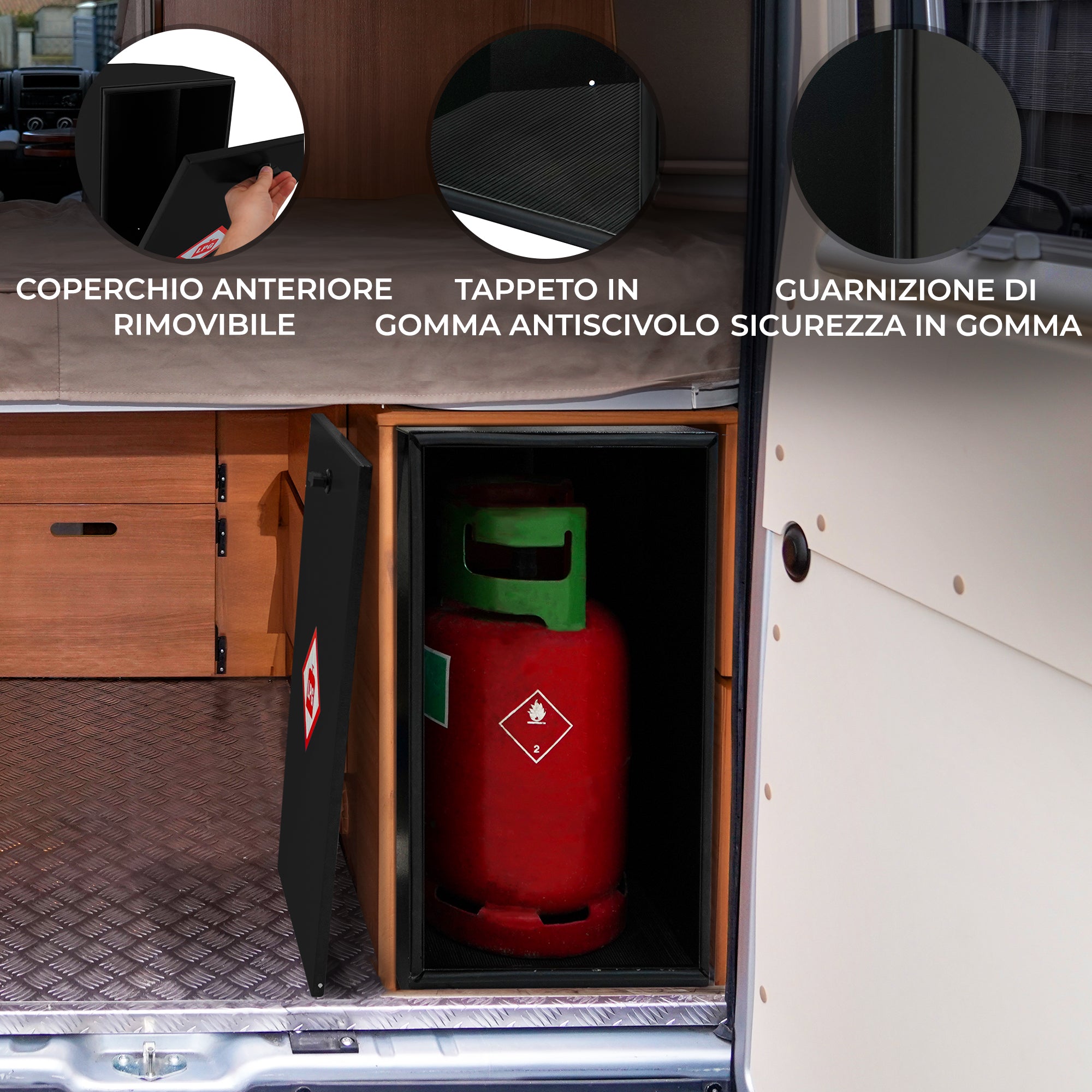 Q-Rax Deposito all'Aperto Box Porta Bombola Gas 6kg in Acciaio