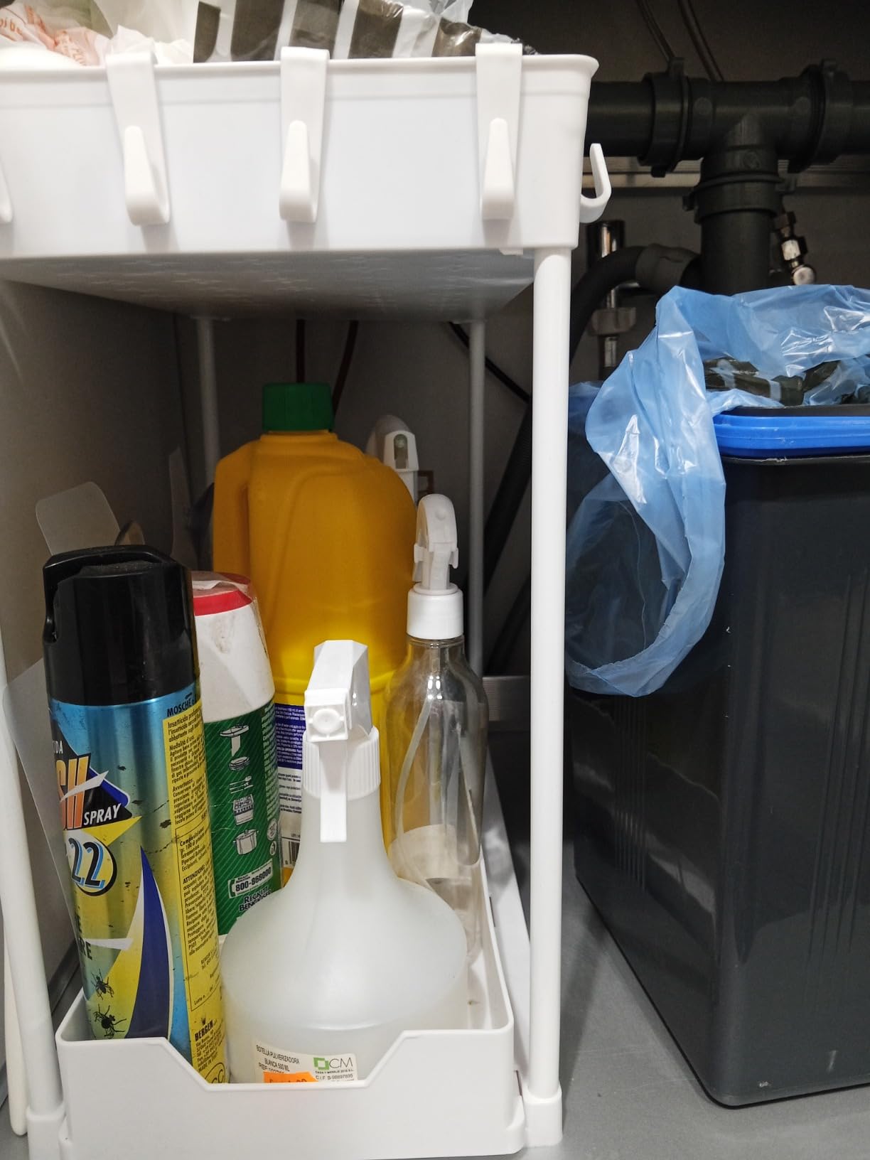 Meltrck Organizer Sottolavello Estraibile 2 Pezzi Bianco 2 Livelli